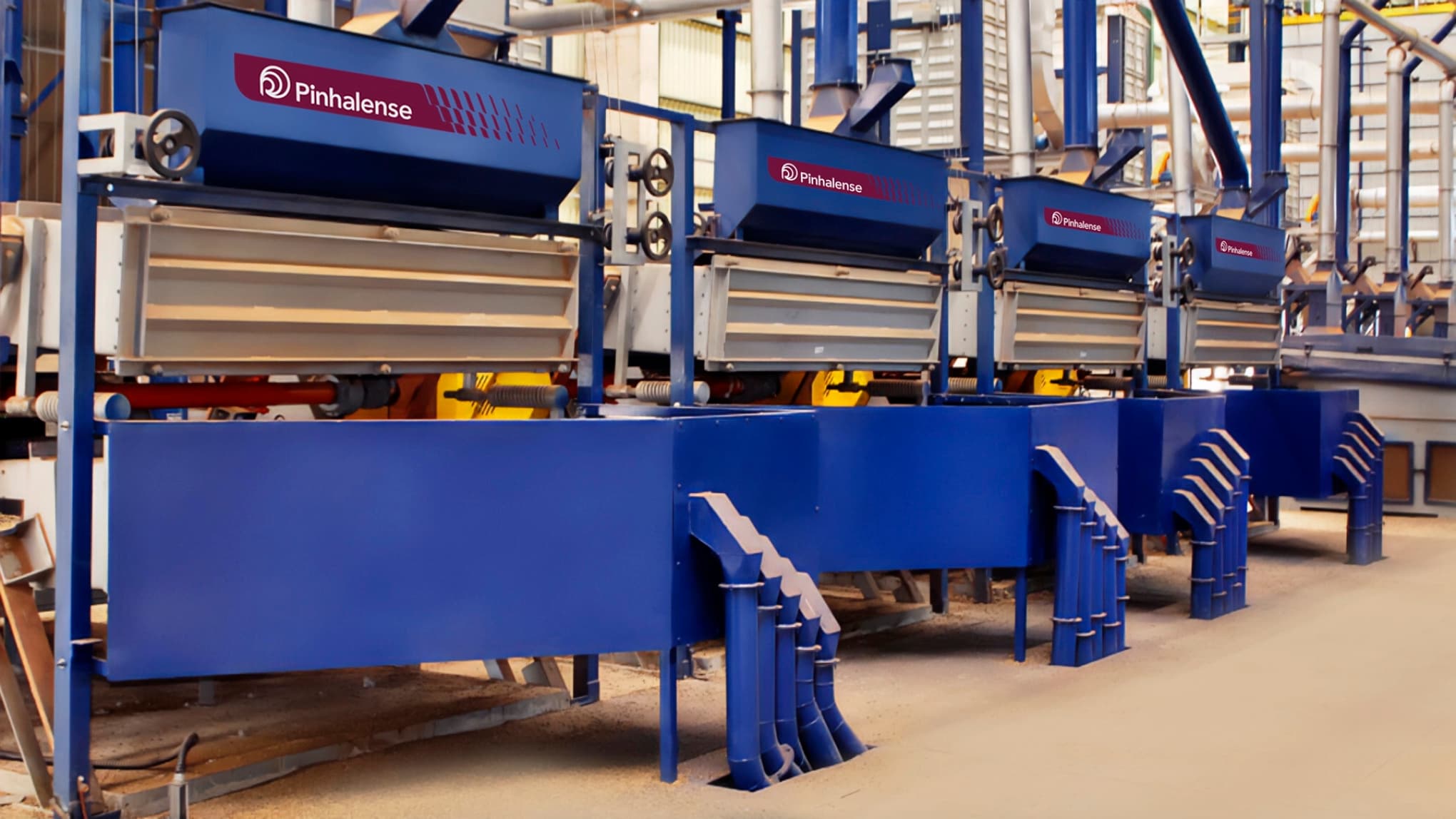 Upward flow coffee size grader Pinhalense PFA II 6 in a coffee warehouse.